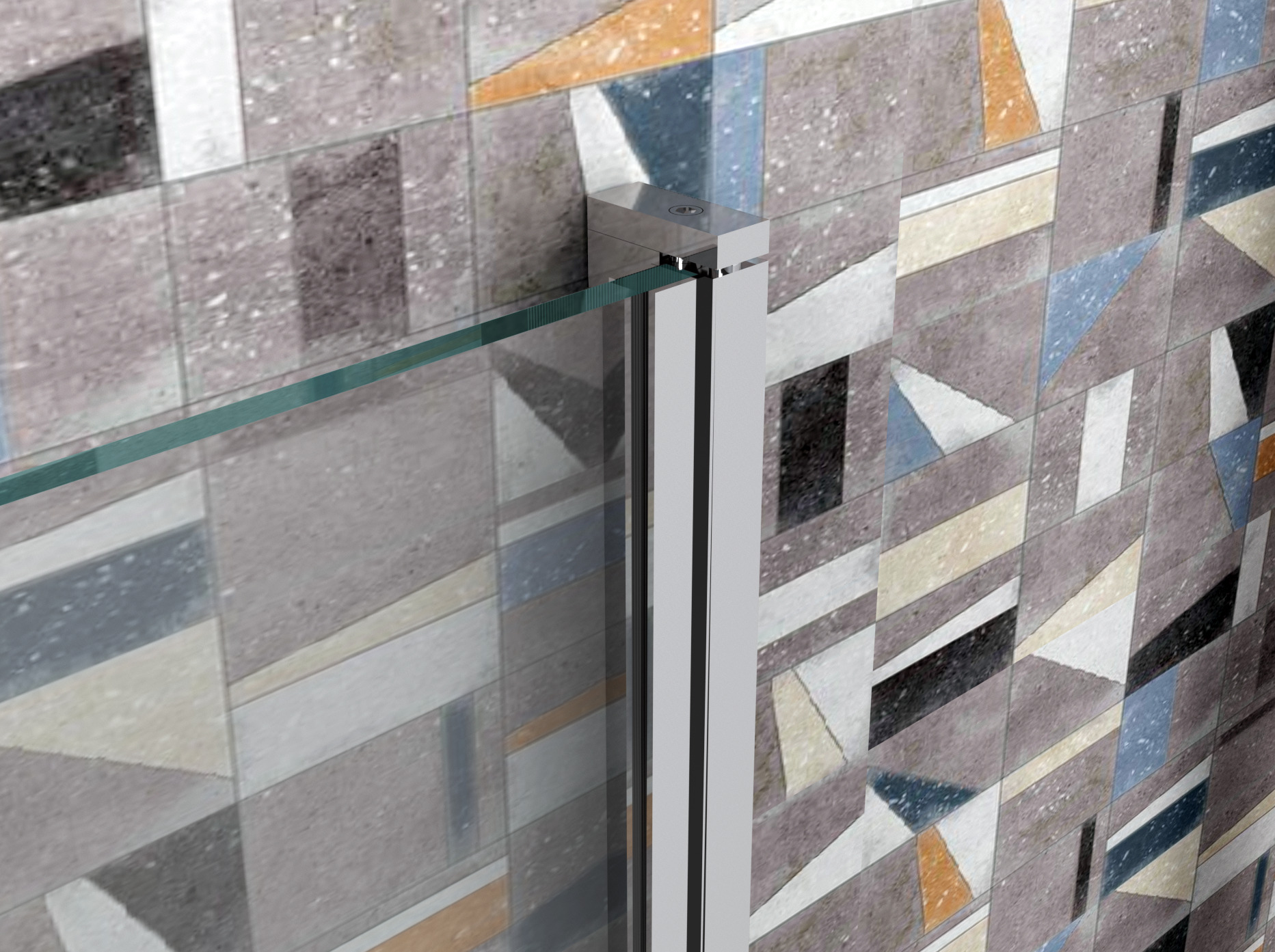 Perfil batiente para puerta de cristal. Hegox