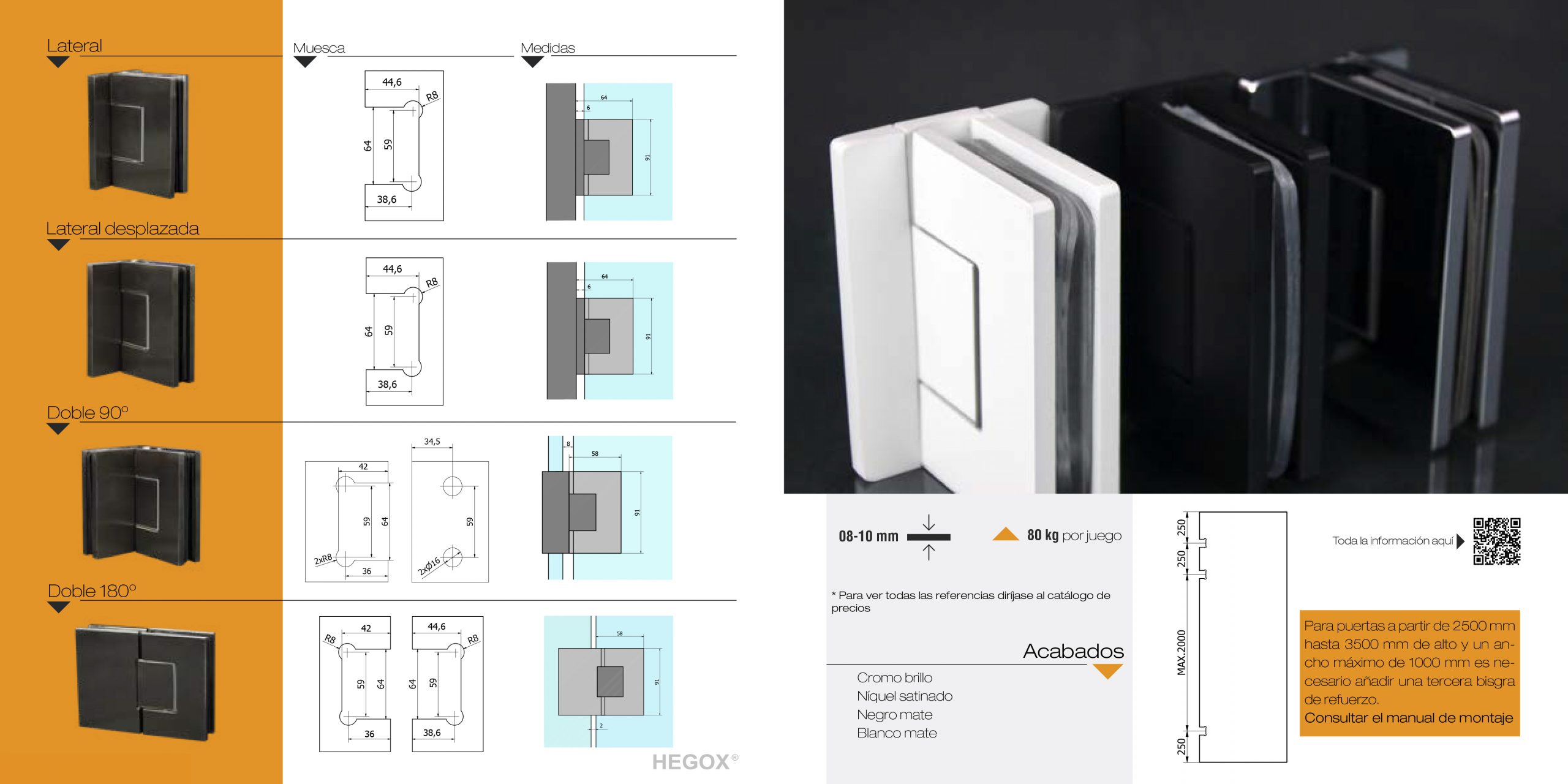 bisagras con tapa regulables hegox ba