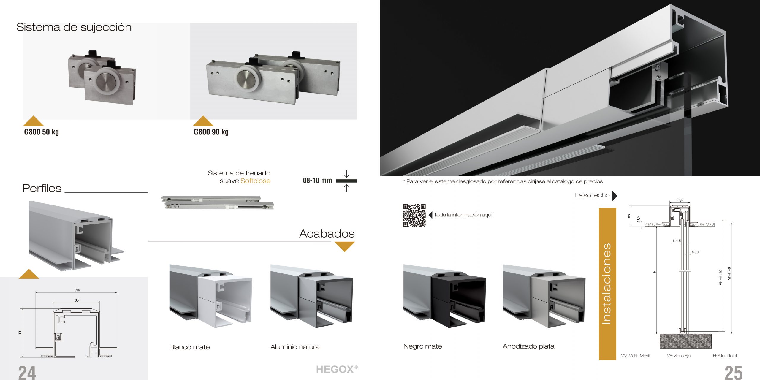 catálogo corredera falso techo. Hegox G800