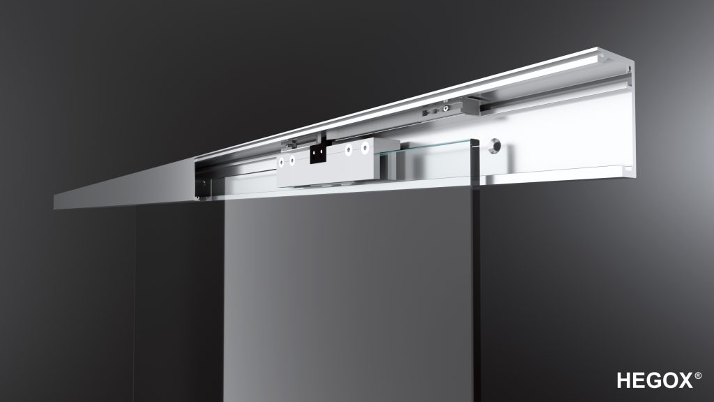 Hegox G90. Sistema de puerta corredera de vidrio