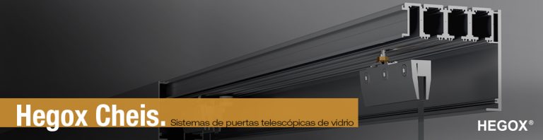Hegox Cheis puerta corredera telescópica de vidrio