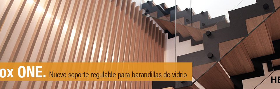 Soporte Hegox One. soporte regulable para escalera de vidrio