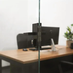 Cerradura cuadrada Hegox serie CA para puerta batiente de vidrio