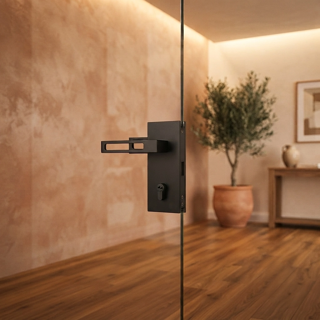 Cerradura magnética Hegox para puerta abatible de vidrio