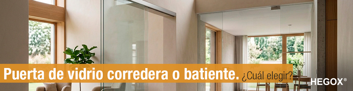 puerta de vidrio corredera o batiente Hegox