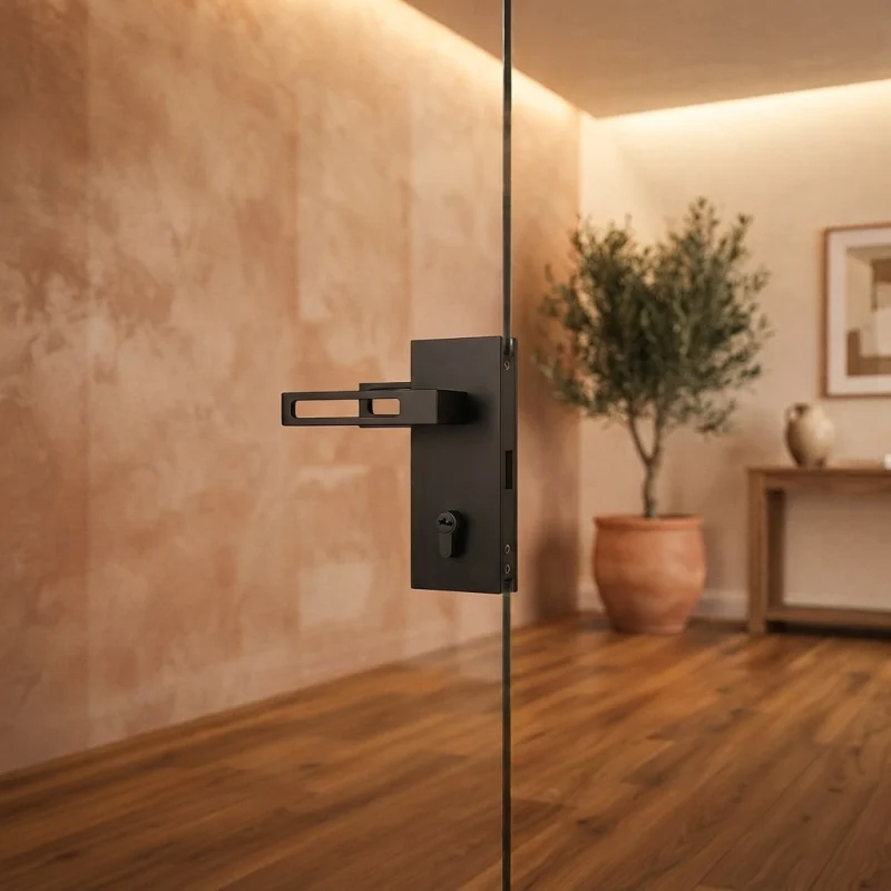 Cerradura magnética Hegox para puerta abatible de vidrio